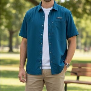 “The Great Outdoors” Eddie Bauer XXL Blue Fishing Shirt — Vented Adventure